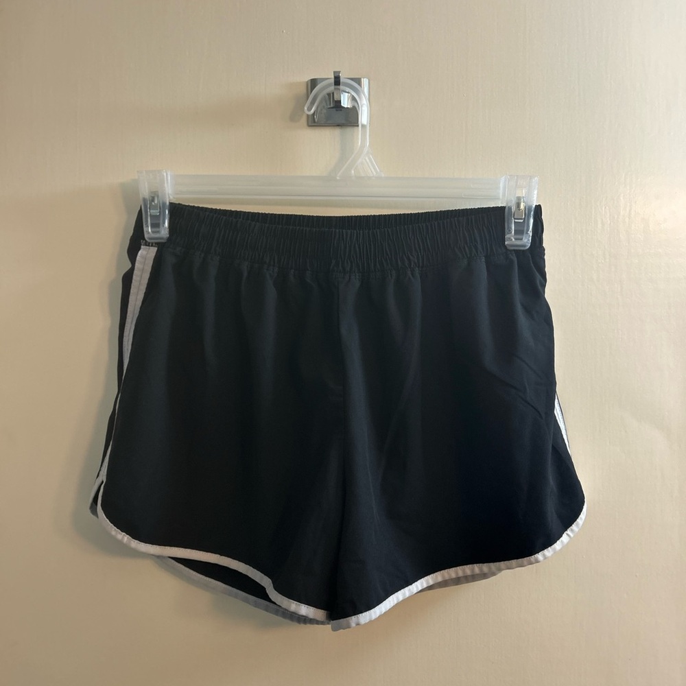 Champion Black Athletic Shorts with White Trim